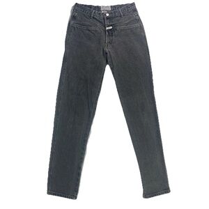 Vintage Girbaud Acid Wash Black Mom Jeans 80s Size 27 Tapered High Waist Faded